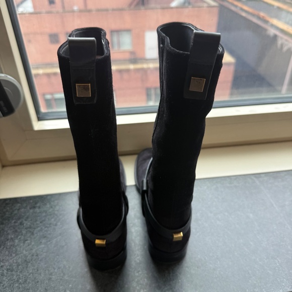 Suede Black Moto Boots - Picture 3 of 4